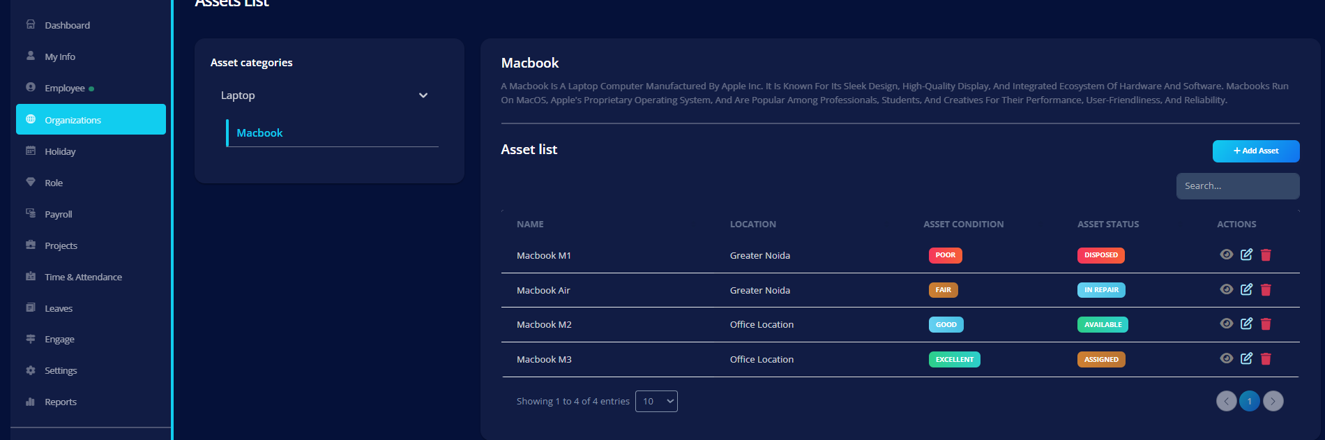 Roles Listing Page