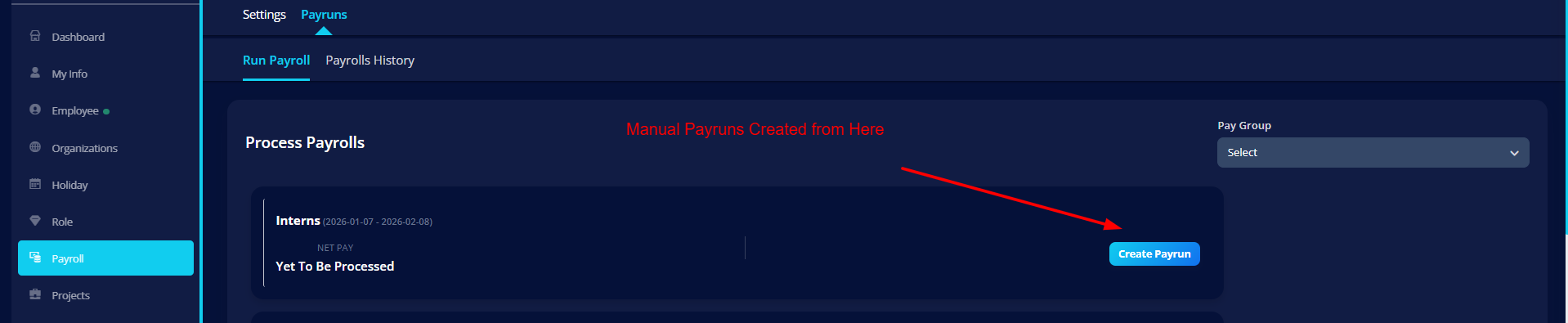 Roles Listing Page